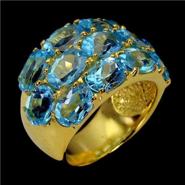 Natural Swiss Blue Topaz Ring