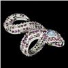 Image 1 : Unheated Tanzanite Rhodolite Garnet Cobra Ring