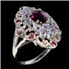 Image 2 : Natural Unheated Rhodolite Garnet Tanzanite Ring