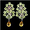 Image 1 : Natural Unheated Citrine Peridot Tourmaline Earrings