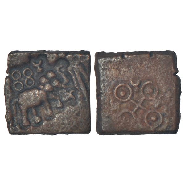 Ancient India: Ancient Malwa - post-Mauryan copper coin, 'elephant' type, PAIC 746, 2.30g.