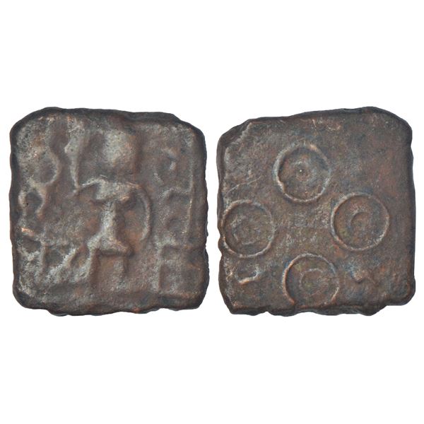 Ancient India: Ancient Malwa - post-Mauryan copper coin, 'goddess' type, PAIC 685, 3.88g.