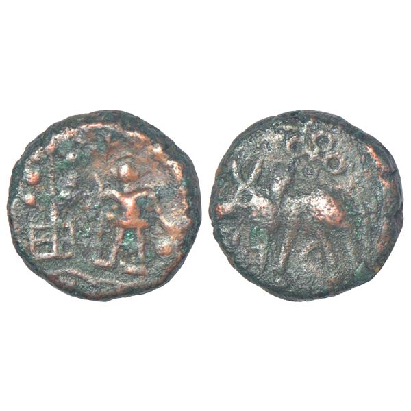 Ancient India: Ancient Malwa - post-Mauryan copper coin, not listed in PAIC, 7.45g.