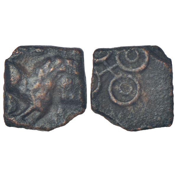 Ancient India: Ancient Malwa - post-Mauryan copper coin, 'lion' type, similar to PAIC 754, 0.97g.