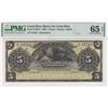 Image 1 : Costa Rica 5 Pesos, 1899, P-S163r1 Remainder PMG 65EPQ