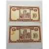 Image 2 : Hong Kong Chartered Bank 10 dollars, ND 1962-70, Lot of 2
