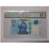Image 1 : Hong Kong Shanghai Banking Corp 20 dollars, 2018, Low Serial Number PMG 67EPQ