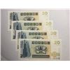 Image 2 : Hong Kong Standard Chartered Bank 20 dollars, 1995, Lot of 4 Prefix AA