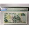 Image 2 : New Zealand 20 dollars, ND 1981-92, P-173s Specimen PMG 66EPQ