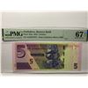 Image 1 : Zimbabwe Reserve Bank 5 dollars, 2019, P-102a PMG 67EPQ
