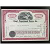 Image 1 : Common Stock Certificate 1969 King's Department Stores, Inc