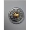 Image 2 : Canada, Year of Tiger $15 dollars, 1999 .9999 pure silver coin w 24k gold plated, Limited Edition 34