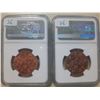 Image 2 : China Sinkiang, 1.5 fen copper coin, 1906-Dated, Fantasy Restike, NGC MS64RB, lot of 2