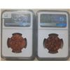 Image 2 : China Sinkiang, 1.5 fen copper coin, 1906-Dated, Fantasy Restike, NGC MS64RB, lot of 2