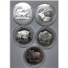 Image 1 : Cook Islands $50 Endangered World Wildlife Silver Proof Coin Set of 5