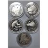 Image 1 : Cook Islands $50 Endangered World Wildlife Silver Proof Coin Set of 5