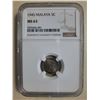 Image 1 : Malaya, 5 cents silver coin, 1945, NGC MS63