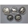 Image 1 : New Zealand, Bird of New Zealand $1 silver proof coin, Set of 5