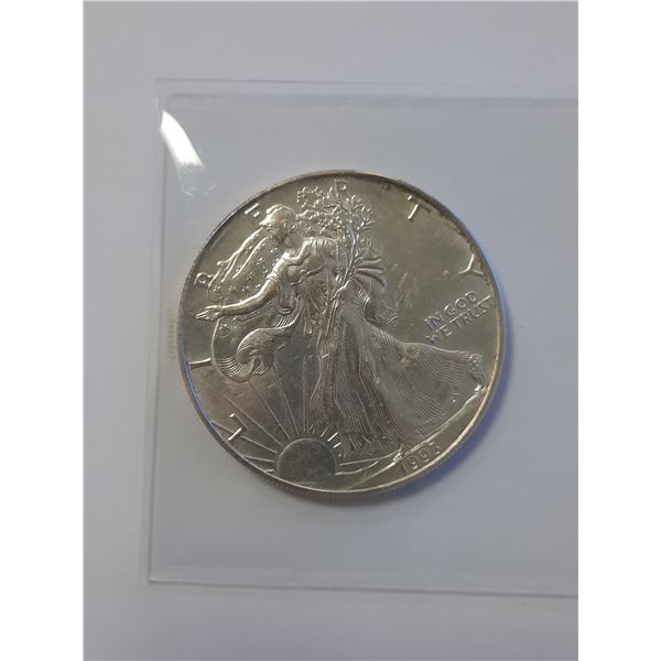 USA Silver Eagle .999 1oz dollar coin, 1993