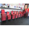 Image 1 : 58-Red Padded Stackable Chairs - 58 X $