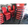 Image 4 : 58-Red Padded Stackable Chairs - 58 X $