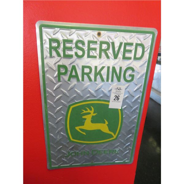 John Deere Reserved Parking Diamond Plate Sign