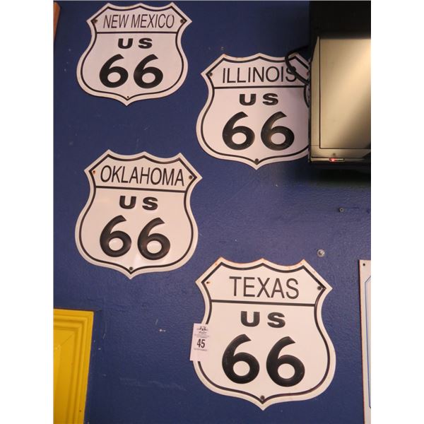 7-Asst. US Route 66 Signs - 7 X $