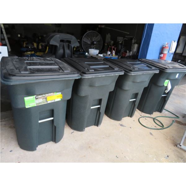 6-Toter Rolling Waste Cans - 6 X $