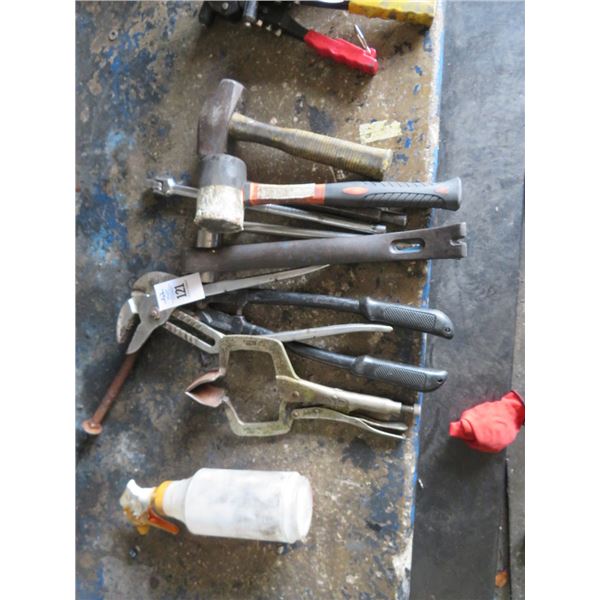 Lot of Hammer, Mallet, Pry Bar & Bolt Cutters