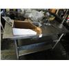 Image 1 : S/S Rolling 3 Shelf Shop Table w/Backsplash & Contents
