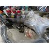 Image 2 : S/S Rolling 3 Shelf Shop Table w/Backsplash & Contents