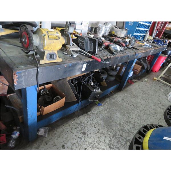 Blue & Black 12' Work Bench
