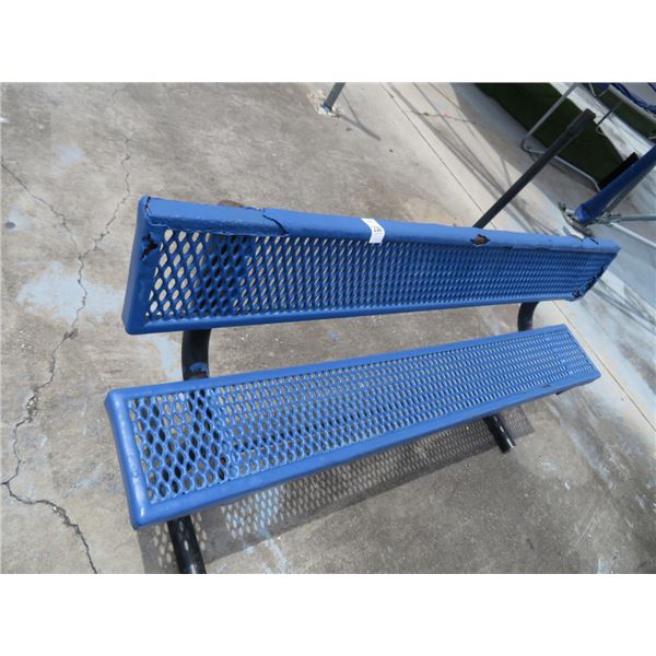 6-Blue Metal Park Benches - 6 X $
