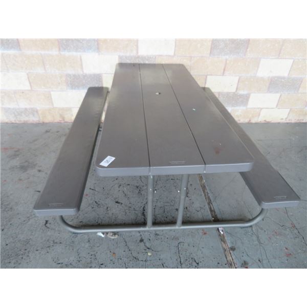 Grey Plastic Lifetime 6' Picnic Table