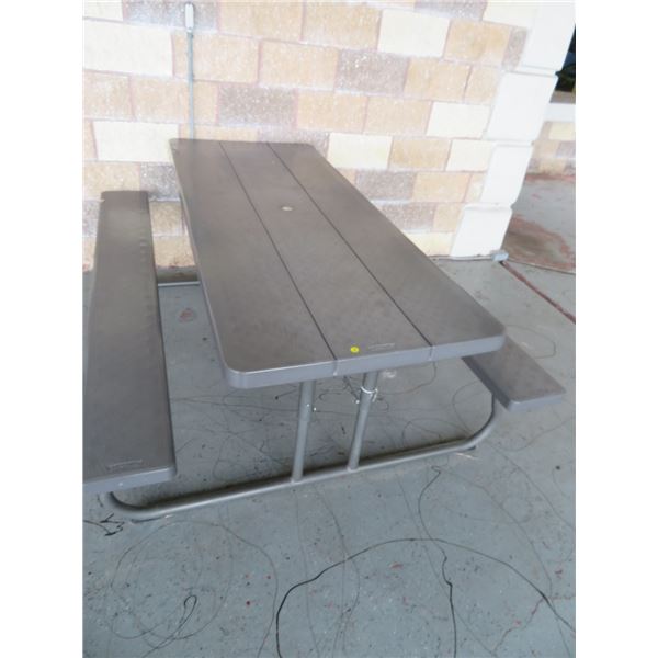 Grey Plastic Lifetime 6' Picnic Table