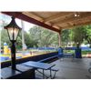 Image 1 : 6-Wood Steel Frame Blue Picnic Tables - 6 X $