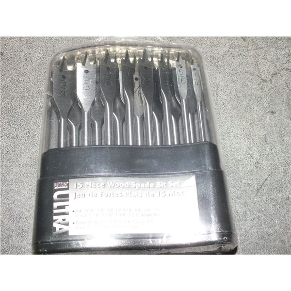 15pc Wood Spade Bit Kit