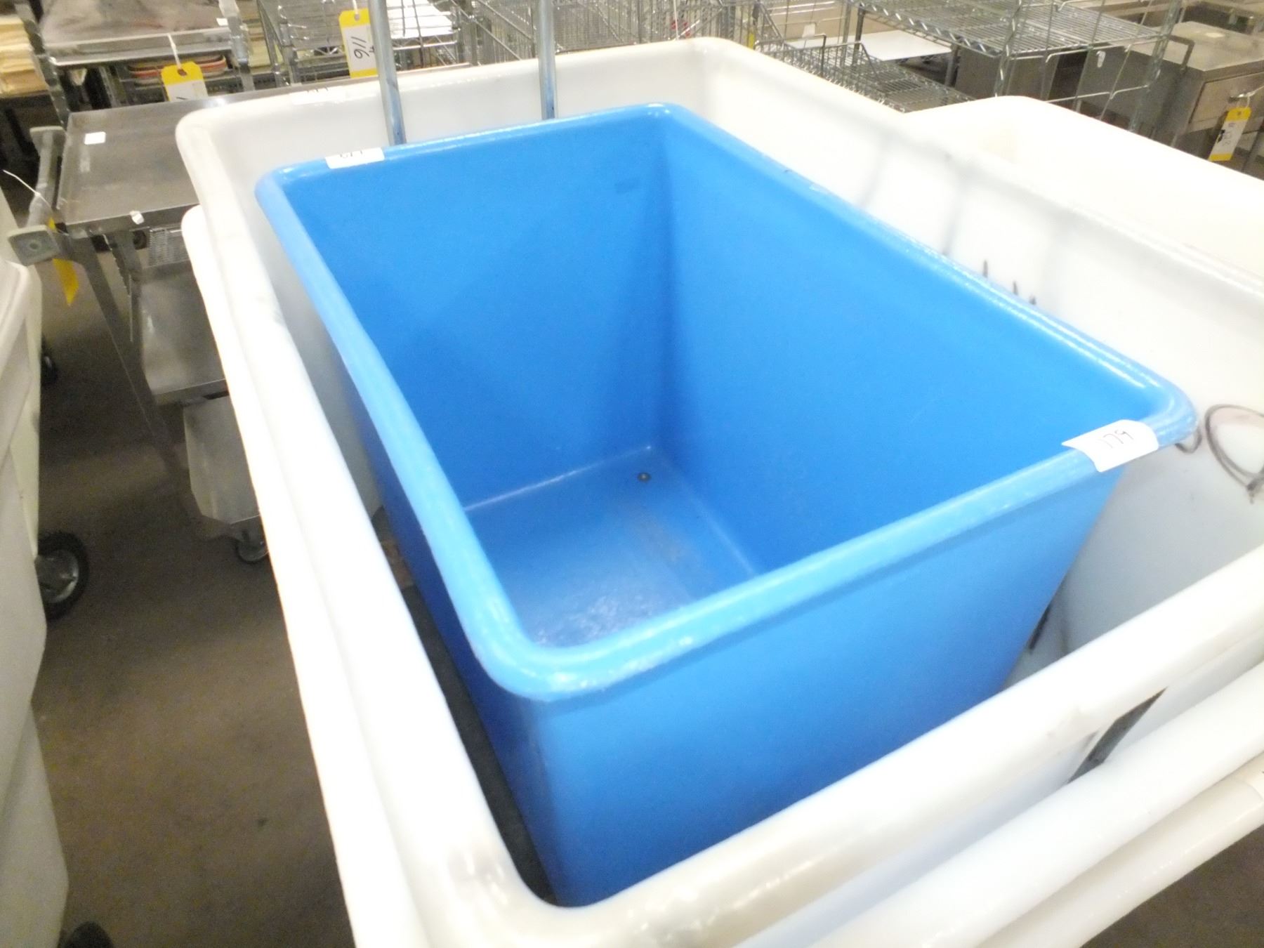 4 Heavy Duty Plastic Tubs On Wheels