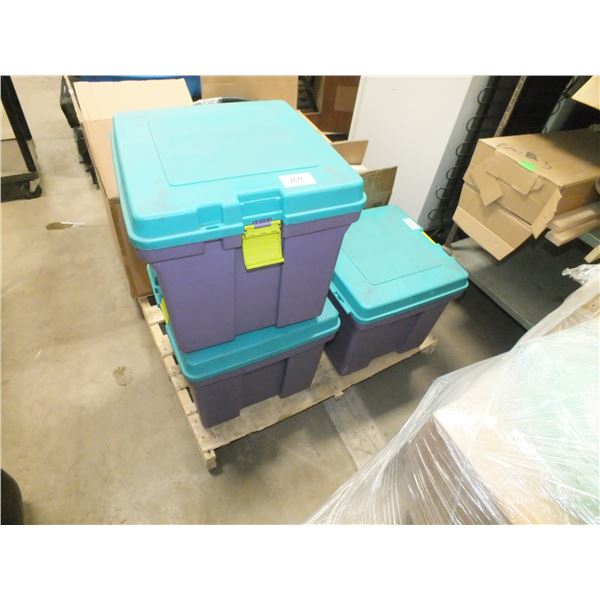 3 Plastic Storage Bins