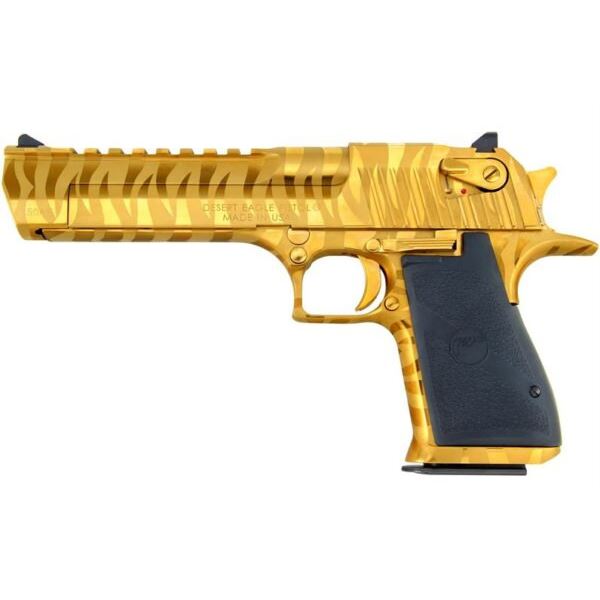 Magnum Research Desert Eagle .50 A.E. Titanium Gold with Tiger Stripes