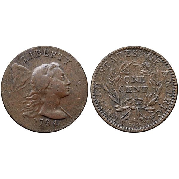 1794 S-20b R5 Head of 1793, Edge of 1794 NGC graded XF Details
