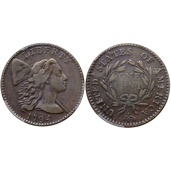 1794 S-33 R6 "Wheelspoke Reverse" PCGS graded VF35
