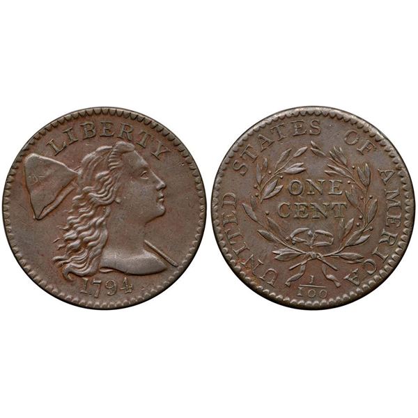 1794 S-57 R1 NGC graded AU55 Brown