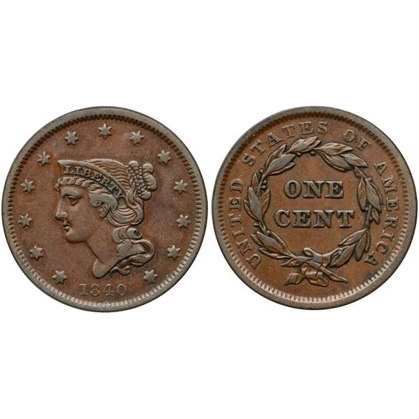 1840 N-3 R1 Small Date ANACS graded VF35