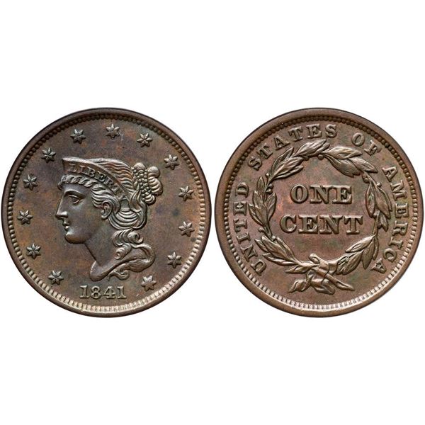 1841 N-6 R1 ANACS graded MS62 Brown