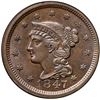 Image 2 : 1847 N-4 R3 Repunched 18 ANACS graded AU58