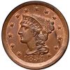 Image 2 : 1854 N-14 R2- Repunched 4 ANACS graded MS64 Red & Brown