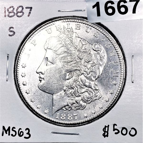 1887-S Morgan Silver Dollar -MS63