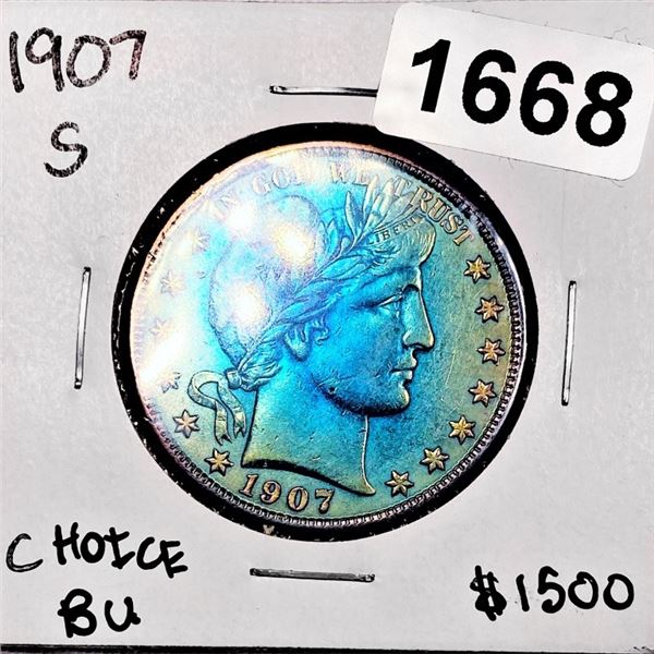 1907-S Barber Half Dollar - Choice BU