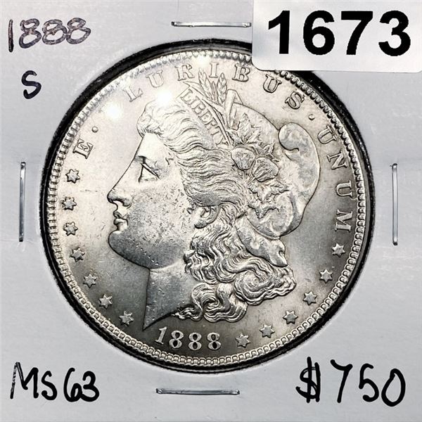 1888-S Morgan Silver Dollar -MS63